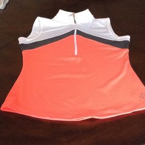 Sleeveless cut away golf shirt